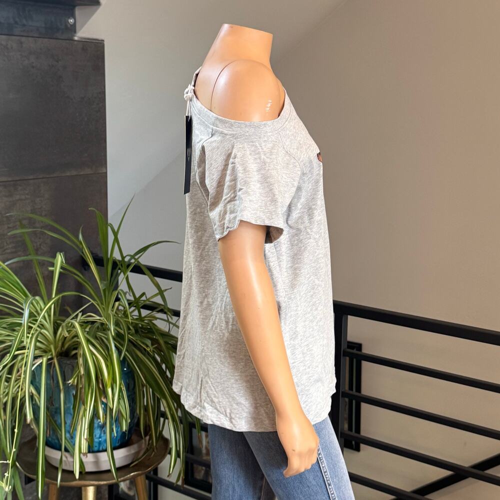 NWT Aelfric Eden Dachshund Off The Shoulder Graphic Tee Grey Size S - Picture 6 of 13
